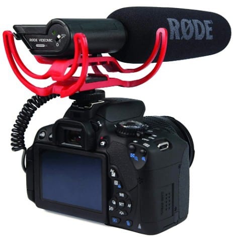 Rode VideoMic connected with camera