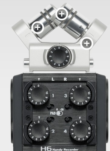 Zoom H6 external mics connection