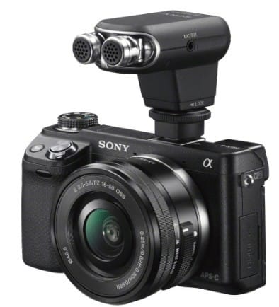 Sony ECMXYST1M mounted on a camera