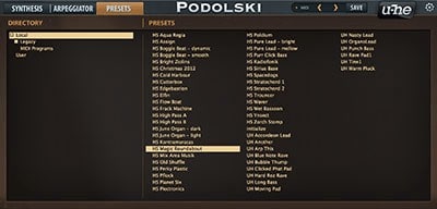 Podolski by u-he plugin
