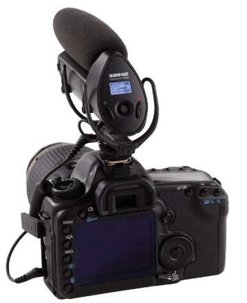 Shure VP83F attached to DSLR