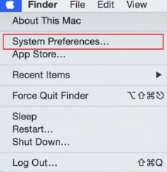 Go to system preferences