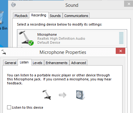 Listen option