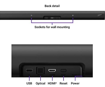 Roku Smart Soundbar with media player build and design