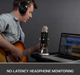Blue 1967 Yeti Pro headphone monitoring