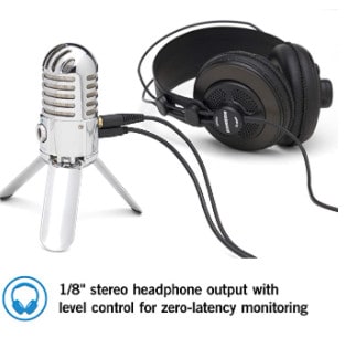 Samson Meteor mic headphone monitoring
