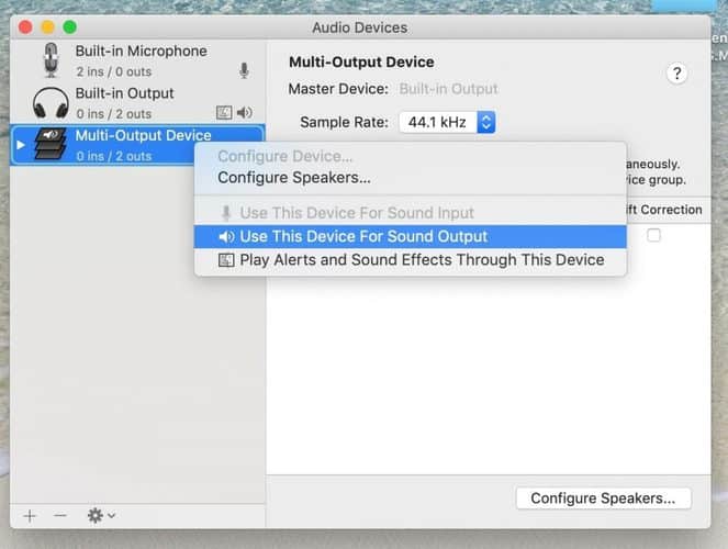Choose Use This Device For Sound Output 
