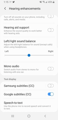 Go to hearing enhancements 