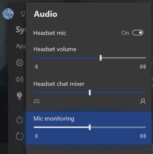 mic monitoring Xbox One 