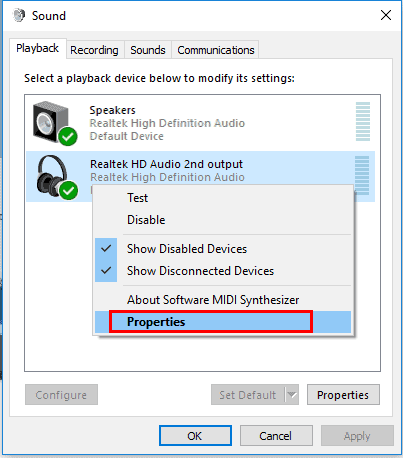 Playback option PC 