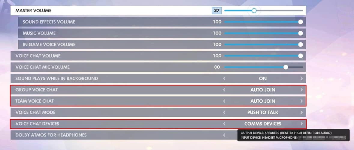 Master volume