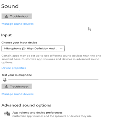 Sound inputs 