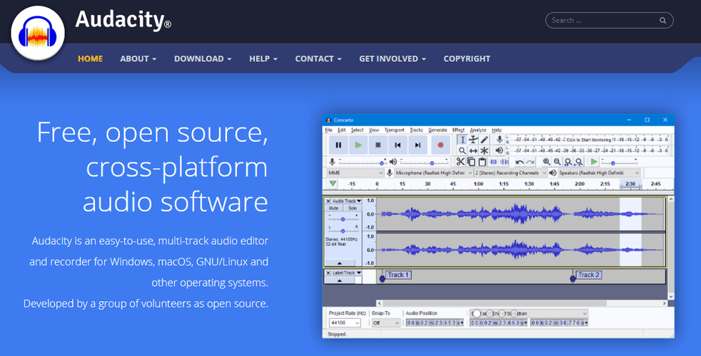 Audacity - Free multi-track audio editor