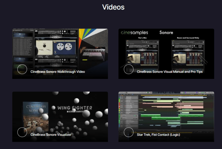 Cinesamples CineBrass Sonore videos