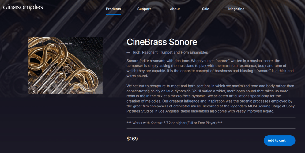 Cinesamples CineBrass Sonore