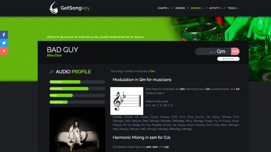 Getsongkey music key finder