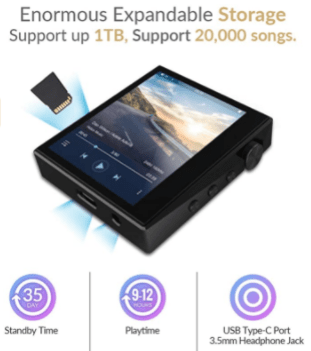 HIDIZS AP80 Lossless MP3 Music Player Storage