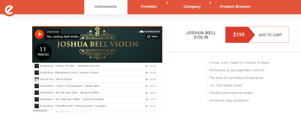 Joshua Bell Violin by Embertone