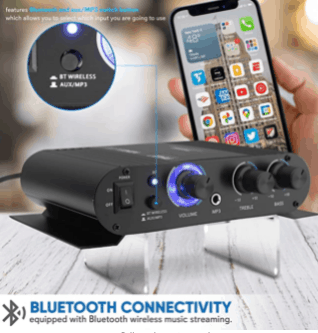 Pyle PFA330BT Mini Portable Power Stereo Receiver Connectivity
