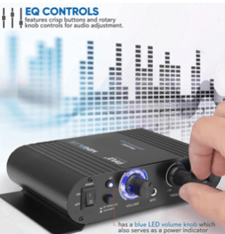 Pyle PFA330BT Mini Portable Power Stereo Receiver EQ Controls