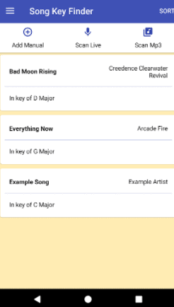 Song Key Finder app
