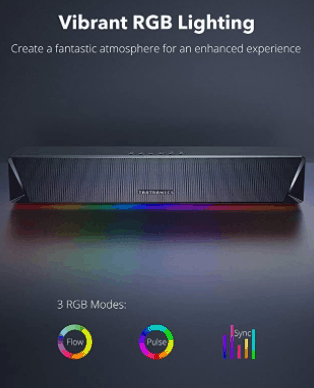 TaoTronics Gaming Computer Speaker RGB Lighting