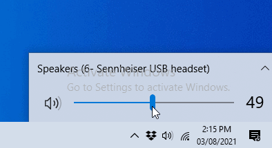 Adjust the volume fader