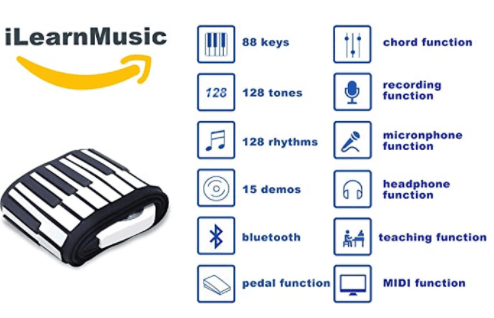 iLearnMusic 88 Keys Roll Up Piano Features
