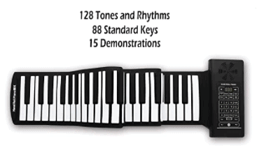 KikerTech Roll Up Piano Keyboard tones and rhythms