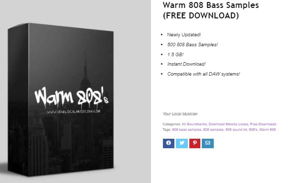 Warm 808 Samples