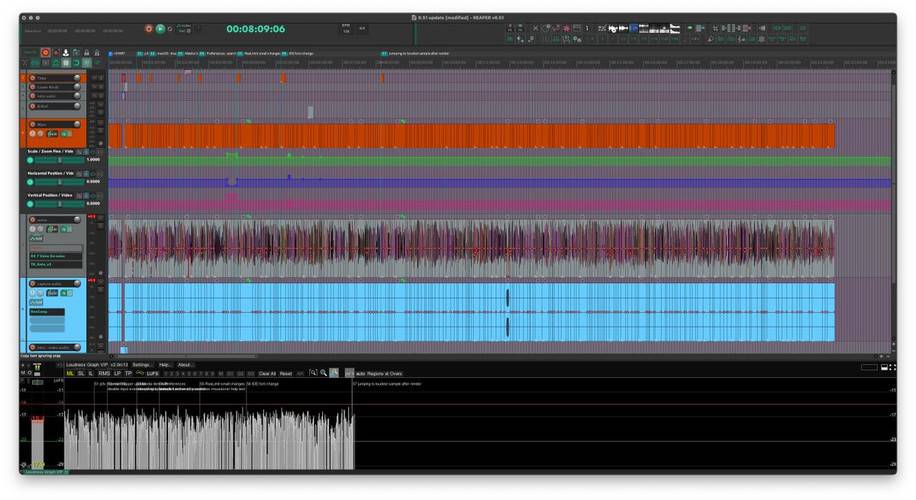 User interface of Reaper