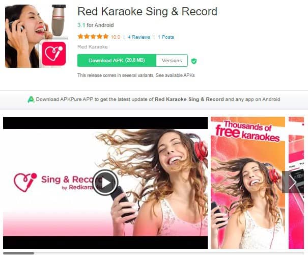 Red Karaoke Sing and Record