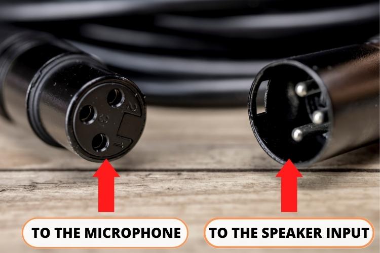 Connecting microphones with a built in amp speaker