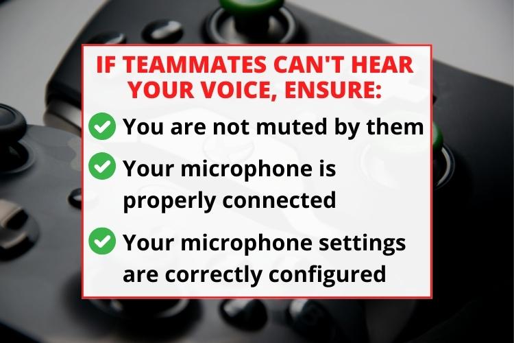 Advice if teammates cant hear your voice
