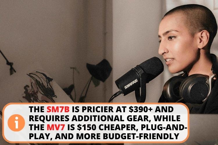 Cost shure mv7 vs sm7b
