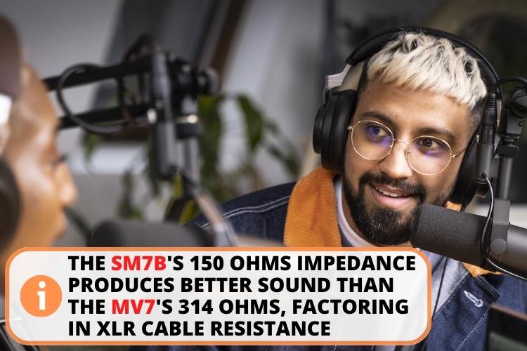 Output resistance shure mv7 vs sm7b