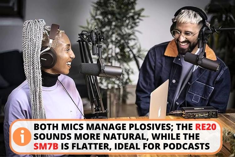 RE20 vs SM7B Plosive test