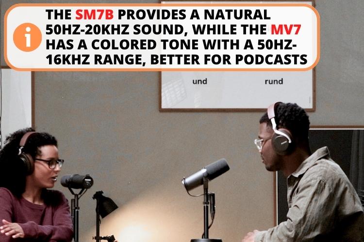 The sound quality shure mv7 vs sm7b