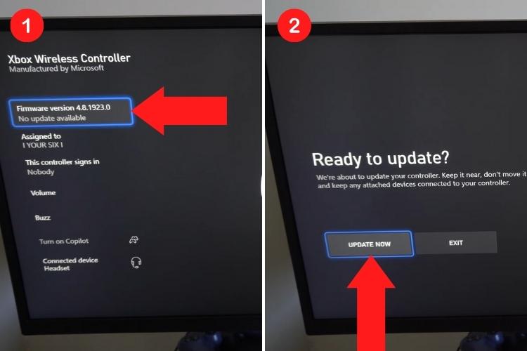 Updating the controller firmware Xbox