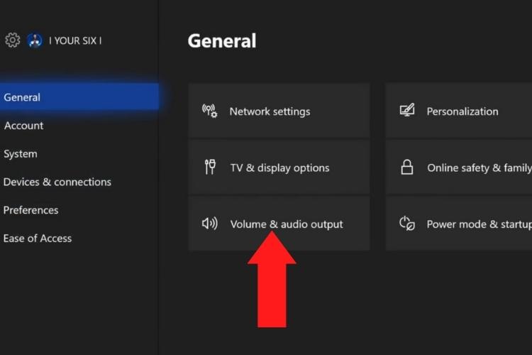 Volume audio output settings xbox one