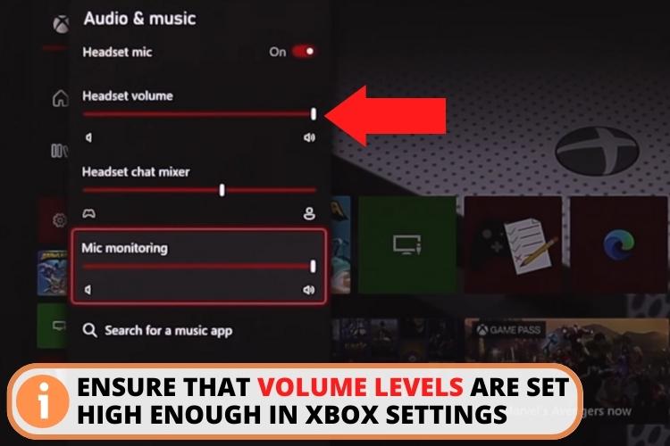 Volume levels xbox