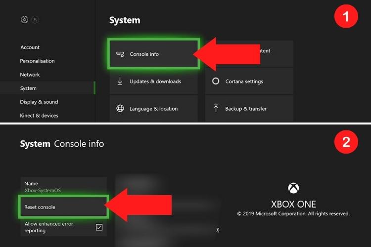 Hard resetting the xbox one