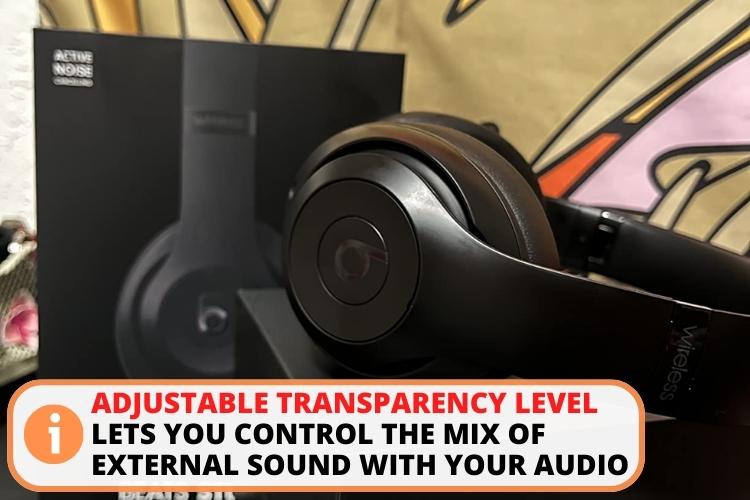 Adjustable transparency level