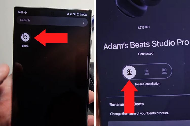 Noise cancelling on beats studio 3 on Android