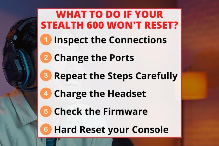 What to do if your stealth 600 wont reset