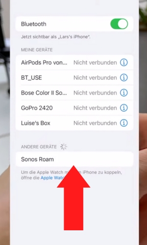 Pairing sonos roam with iphone