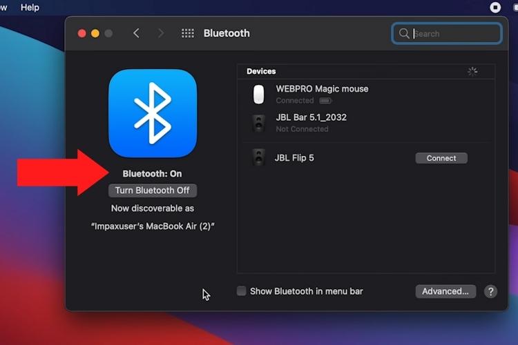 Pairing with a macbook